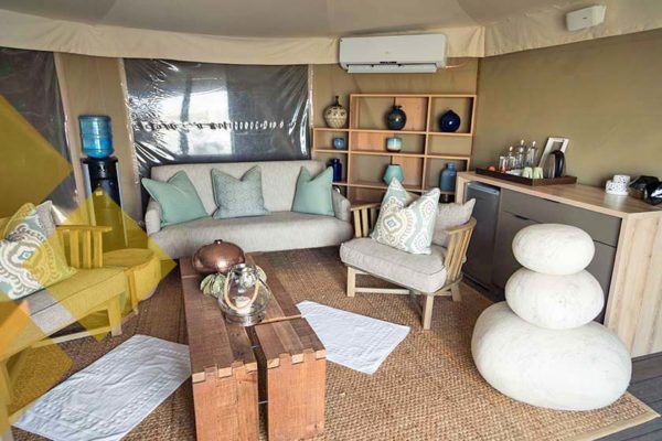 Luxury tent living room