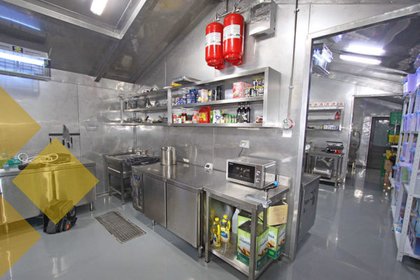 Commercial resort kitchen and pantry