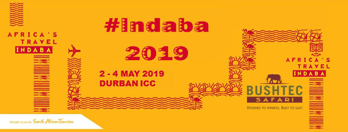 Indaba 2019 Travel Event Flyer featuring Bushtec Safari